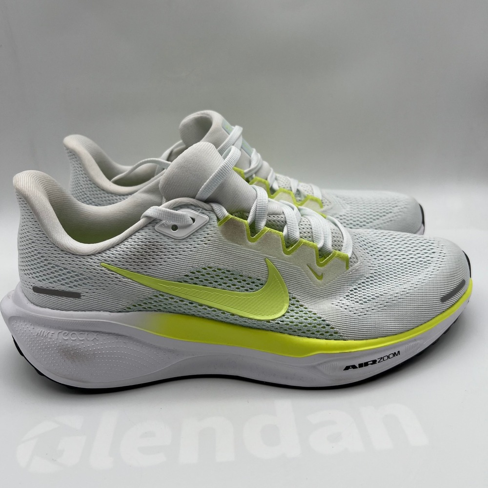 Nike Air Zoom Pegasus 41 Running Shoes Womens 9 White Volt Yellow ReactX Mesh